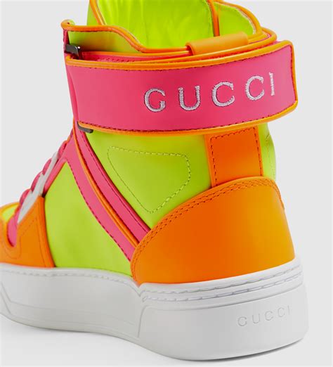 gucci neon basketball shoes|saks Gucci high tops.